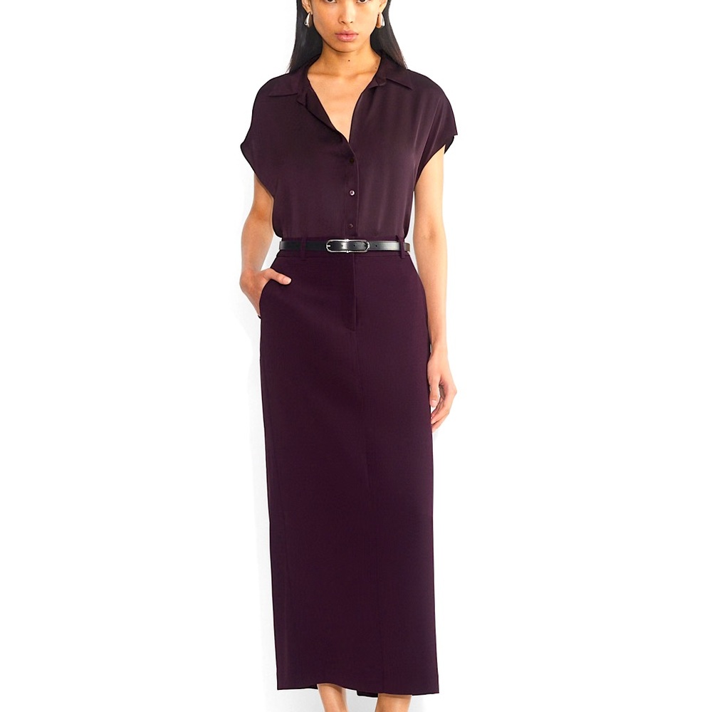 Aritzia Babaton Chisel Maxi Skirt in Noble-an elegant Deep Wine Colour-Sz 4 NWT